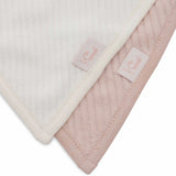 Lot de 2 bavoirs bandana velours- rose / écru