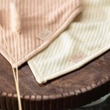 Lot de 2 bavoirs bandana velours- rose / écru