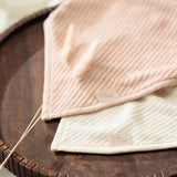 Lot de 2 bavoirs bandana velours- rose / écru