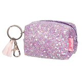 Porte-monnaie violet à paillettes