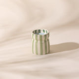 Bougie en céramique rayée verte - Bergamote, citron