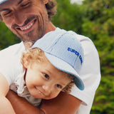 Casquette rayé bleu "super cool " 3/6 ans
