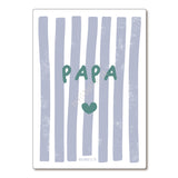 Carte Papa- Coeur rayé