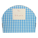 Set vaisselle mélanine - Vichy bleu