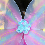 Robe papillon rose avec ailes et baguette (5/6 ans)