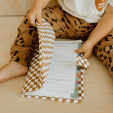 Protège carnet de santé en gaze de coton Damier