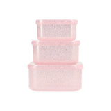 3 Boîtes à Lunch - Glitter Pink