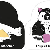 Livre poussette noir et blanc - Bébé animaux