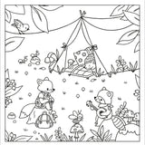 Coloriage cosy - Petits bonheurs entre amis de la forêt