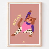 Affiche - Chat aérobie (30 x 40 cm)
