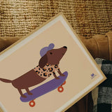 Affiche - Chien skateur casquette