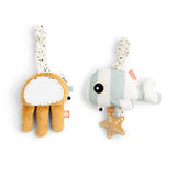 Jouet d'éveil lot de 2 - Sea friends - Bleu/Moutarde