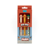 Lot de 3 stylos effaçables Bo-Bo - La ferme
