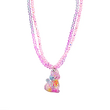 Double collier - Chat strass
