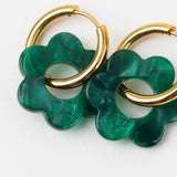 Boucles d'oreilles Fleurette - Verte