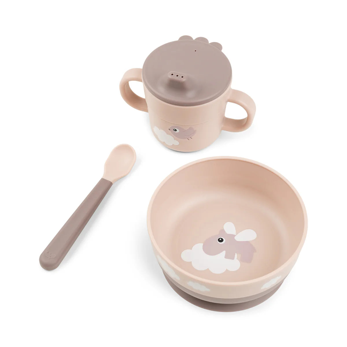 Coffret premier repas ventouse Tiny farm Sable