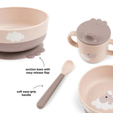 Coffret premier repas ventouse Tiny farm - Rose