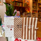 Protège carnet de santé gaze coeurs