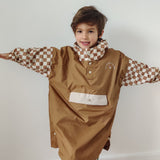 Poncho de pluie long Damiers Marron