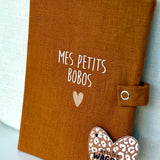 Protège carnet de santé lin caramel