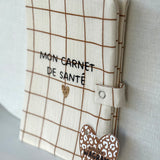 Protège carnet de santé gaze grands carreaux