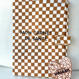 Protège carnet de santé en gaze de coton Damier