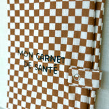 Protège carnet de santé en gaze de coton Damier