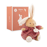 PELUCHE MUSICALE LAPIN PATAPOUF BORDEAUX - 17 CM