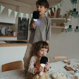 Micro karaoké avec lampe - bleu