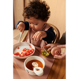 SET DE VAISSELLE EN SILICONE VIVI. PEACH / SEA SHELL MIX