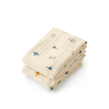 LOT DE 2 LANGES EN MOUSSELINE. Aviator Ecru