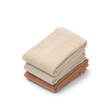 LOT DE 3 LANGES EN MOUSSELINE .TUSCANY ROSE MIX