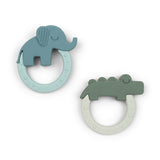 Anneau de dentition lot de 2 - deer friends - vert/bleu