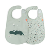 Bavoir velcro lot de 2 - croco - vert