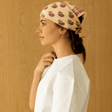 Small Foulard Manika "Florets" - Macadamia