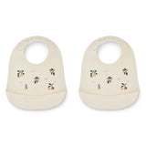 Lot de 2 bavoirs en silicone- Peach Sea shell mix