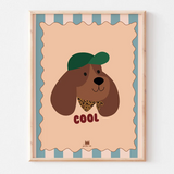 Affiche - Chien casquette cool (30 x 40 cm)