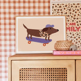 Affiche - Chien skateur casquette