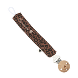 Attache tétine leopard marron