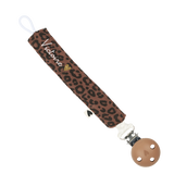 Attache tétine leopard marron