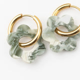 Boucles d'oreilles Fleurette - Marbre