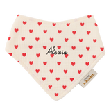 Bavoir bandana coeurs rouges