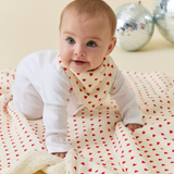 Bavoir bandana coeurs rouges