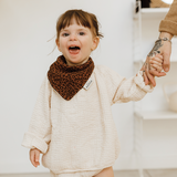 Bavoir bandana gaze - Léopard marron