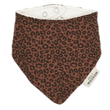 Bavoir bandana gaze - Léopard marron