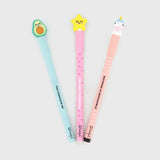 Lot de 3 stylos effaçables - Etoile, Licorne, Avocat