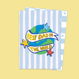Carte rayure " Best dad in the world"