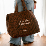 Cabas XXL Léopard marron