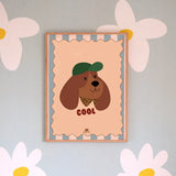 Affiche - Chien casquette cool (30 x 40 cm)