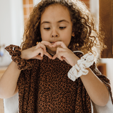 Chouchou gaze de coton - Léopard marron
